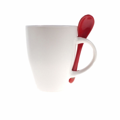 Kubek ceramiczny 300 ml z łyżeczką