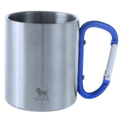 Metalowy kubek 210 ml z karabińczykiem