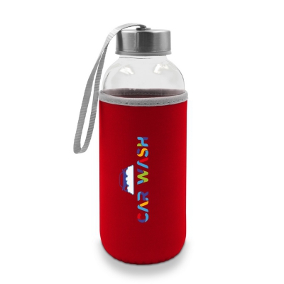 Szklana butelka 420 ml w pokrowcu | Bob