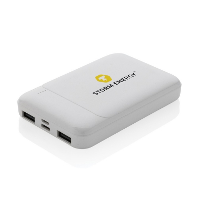 Power bank 5000 mAh, plastik z recyklingu