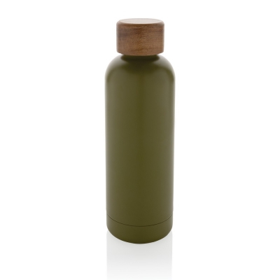 Butelka termiczna 500 ml Wood, stal nierdzewna z recyklingu
