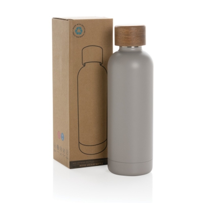 Butelka termiczna 500 ml Wood, stal nierdzewna z recyklingu
