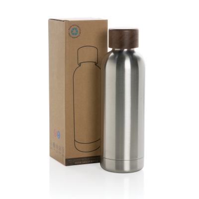 Butelka termiczna 500 ml Wood, stal nierdzewna z recyklingu