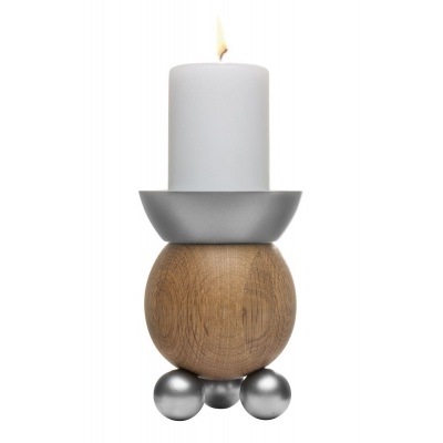 Oval oak świecznik