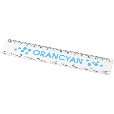 Linijka Renzo o długości 15 cm wykonana z tworzywa sztucznego