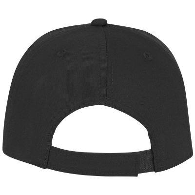 czarny, 6-panelowa czapka Ares