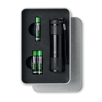 Metalowa latarka z 9 led