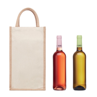 Jutowa torba na wino/2 butelki