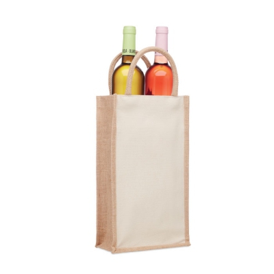 Jutowa torba na wino/2 butelki