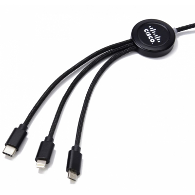 Długi kabel 3w1 z podświetlanym logo