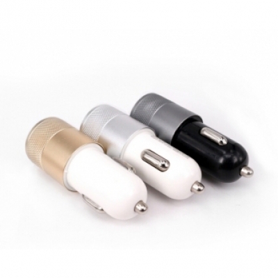 Metalowa ładowarka samochodowa x2 USB