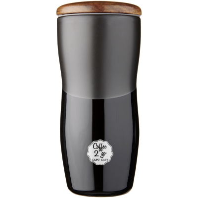 Dwuwarstwowy kubek ceramiczny Reno o pojemności 370 ml