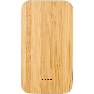 Bambusowy/materiałowy bezprzewodowy powerbank Future 6000 mAh
