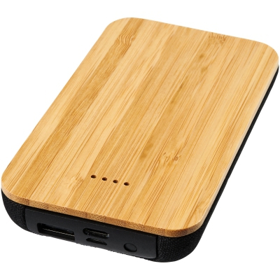 Bambusowy/materiałowy bezprzewodowy powerbank Future 6000 mAh
