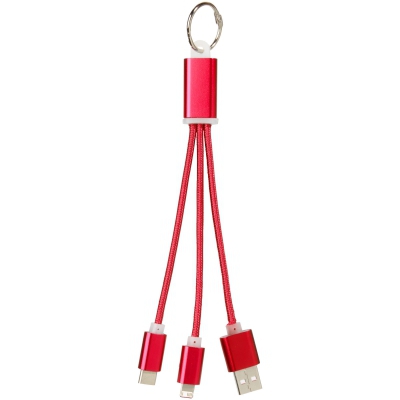 Kabel do ładowania 3w1 Metal z kółkiem na klucze