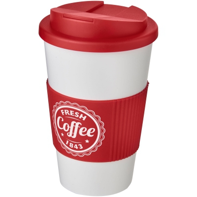 Americano® 350 ml tumbler with grip & spill-proof lid