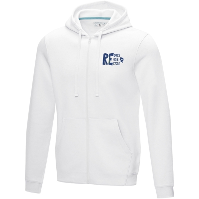 Męska organiczna bluza na suwak z kapturem Ruby wykonana z GRS z recyclingu i posiadająca certyfikat GOTS