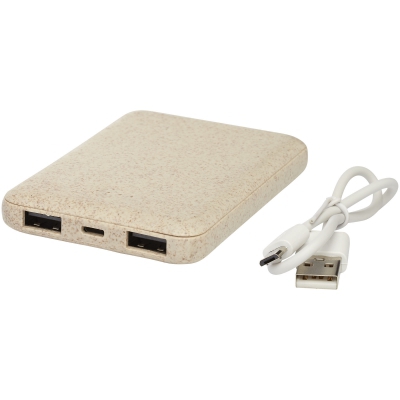 Powerbank Asama o pojemności 5000 mAh ze słomy pszenicznej