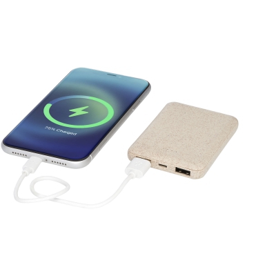 Powerbank Asama o pojemności 5000 mAh ze słomy pszenicznej