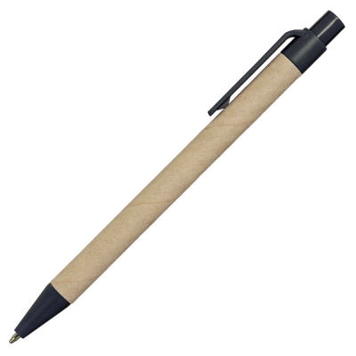 Notes Kraft 90x140/70k gładki z długopisem, czarny/beżowy