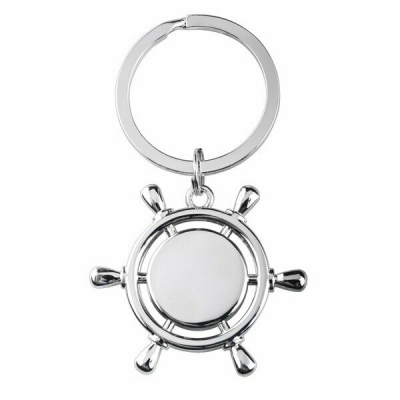 Brelok metalowy Steering Wheel, srebrny - druga jakość