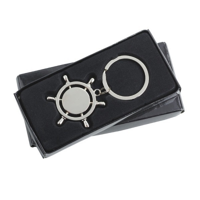 Brelok metalowy Steering Wheel, srebrny - druga jakość