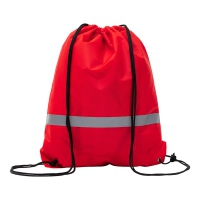 Plecak promocyjny z taśmą odblaskową, czerwony