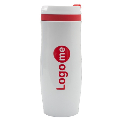 Kubek izotermiczny Viki 390 ml, czerwony/biały
