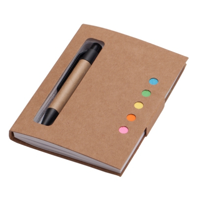 Notes 80x110/100k gładki Mini z długopisem, beżowy