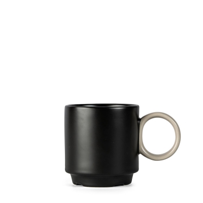 Filiżanka do espresso z podstawkiem niki, black/grey