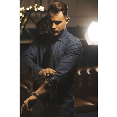 Koszula "purple bow" 143 slim fit