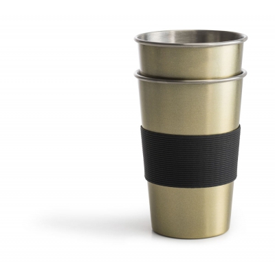 Kubek stalowy, złoty 2-pak 500 ml