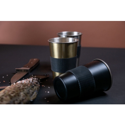 Kubek stalowy, złoty 2-pak 500 ml