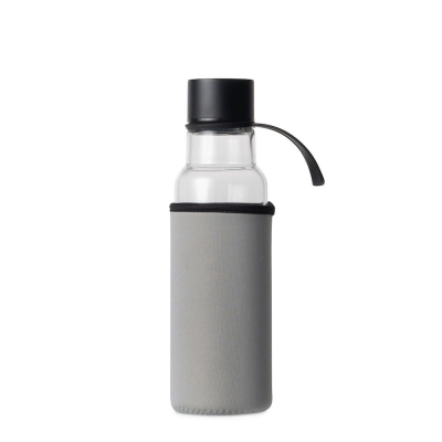 Szklana butelka na wodę, szary 600 ml