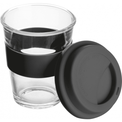 Szklany kubek z pokrywką 300 ml