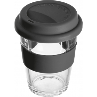 Szklany kubek z pokrywką 300 ml
