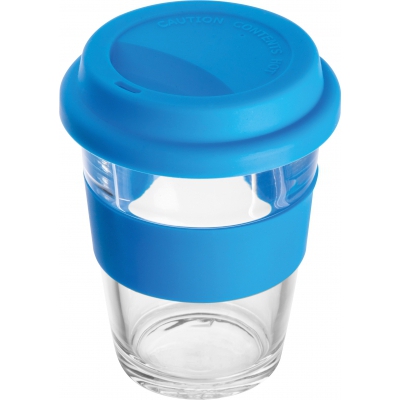 Szklany kubek z pokrywką 300 ml