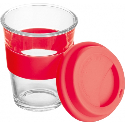 Szklany kubek z pokrywką 300 ml