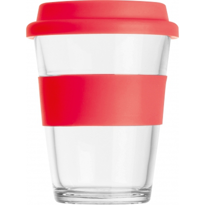 Szklany kubek z pokrywką 300 ml