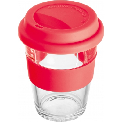 Szklany kubek z pokrywką 300 ml