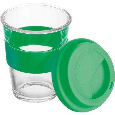 Szklany kubek z pokrywką 300 ml