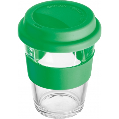Szklany kubek z pokrywką 300 ml