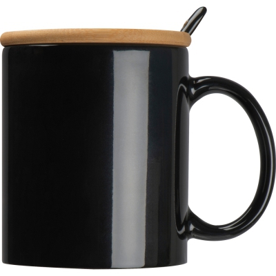 Kubek ceramiczny z łyżeczką 300 ml