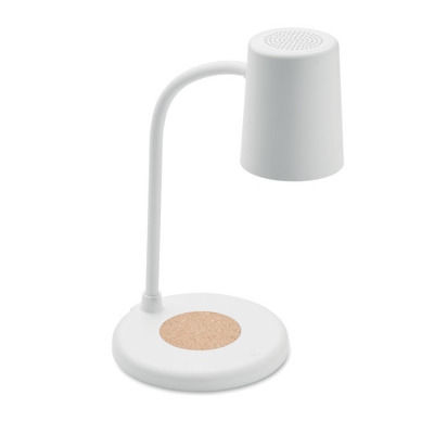 Lampa z ładowarką i głośnikiem