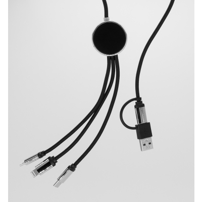 DŁUGI KABEL 4W1 Z PODŚWIETLANYM LOGO