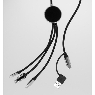 DŁUGI KABEL 4W1 Z PODŚWIETLANYM LOGO