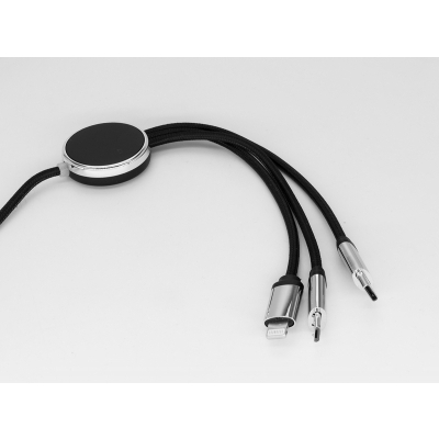 DŁUGI KABEL 4W1 Z PODŚWIETLANYM LOGO