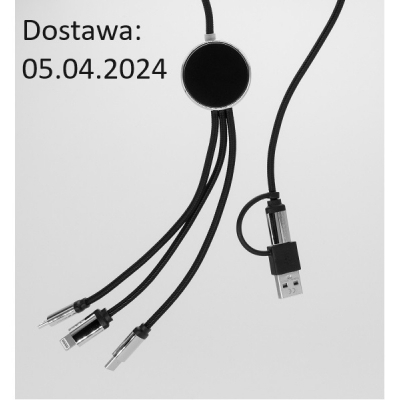 DŁUGI KABEL 4W1 Z PODŚWIETLANYM LOGO