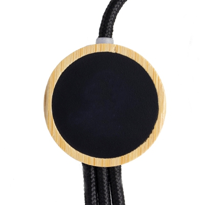 Długi kabel 4w1 z podświetlanym logo w drewnianej obudowie