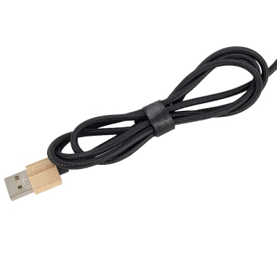 Długi kabel 4w1 z podświetlanym logo w drewnianej obudowie